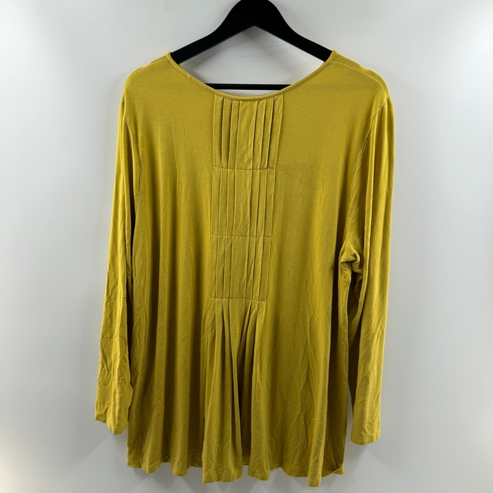 J. Jill Mustard Yellow Long Sleeve Top Womens Size XL Loose Fit Rayon Blend - Picture 6 of 8